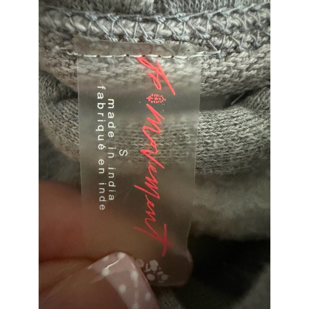 Free People Movement "At My Best" Embroidered Hoodie Grey Women's Size Small - Picture 11 of 13